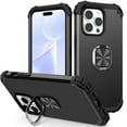 thumbnail image 1 of Jiahe Cover Case For iPhone 14 Plus,Shockproof Rubber Case Ring Holder Kickstand Hard PC Back Cover for iPhone 14 Plus 6.7-inch,Black, 1 of 9