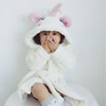 thumbnail image 4 of Godderr 1-10T Kids Baby Boys Girls Flannel Robe Hooded Bathrobe for Toddler with Belted Night-Robe Soft Pajamas Loungewear, 4 of 9