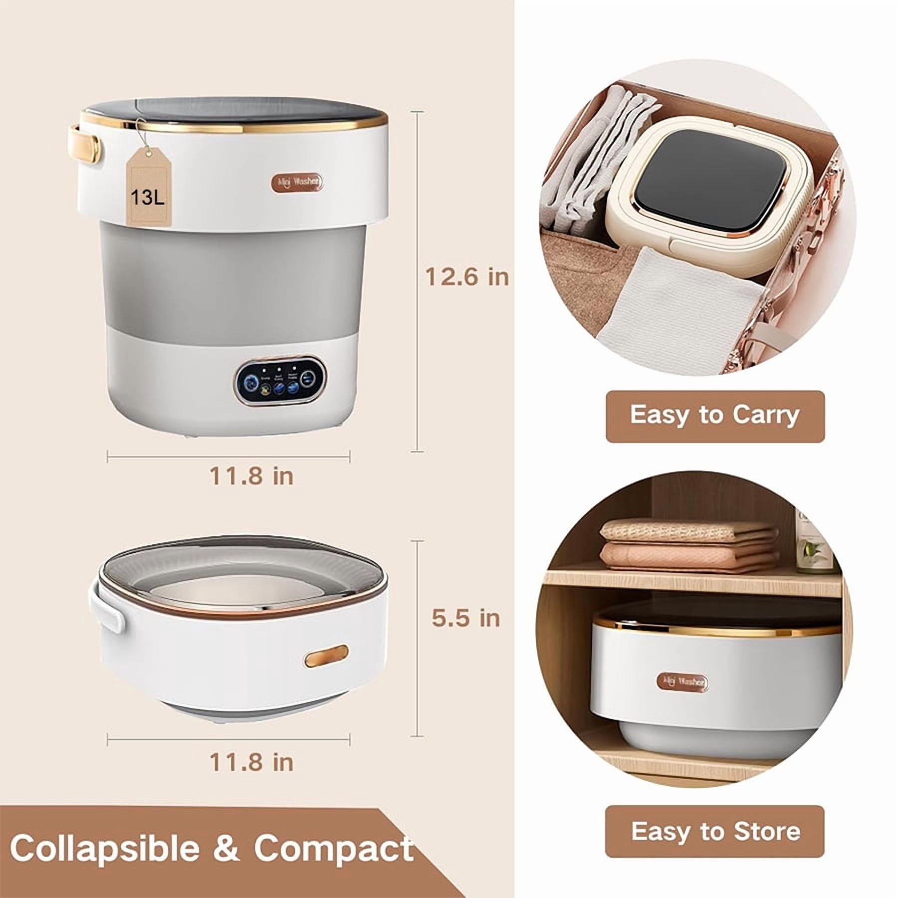 Portable Washing Machine, 13L Baby Clothes, Underwear, Small Items Washer, 3 Cleaning Modes, Low Noise, Ideal for RV Travel, Hotels, Homes, Camping