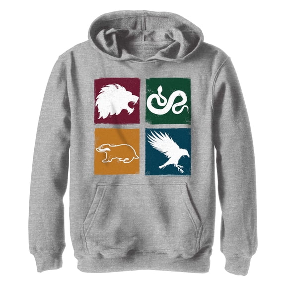 Boy's Harry Potter Mascot Houses Box Up Pull Over Hoodie