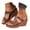 Brown, variant on Womens Leather Wedge Slides Summer Cork Footbed Non Slip Sandals Ladies High Wedges Casual Shoes for Vacation 8 Brown