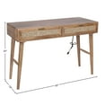 thumbnail image 2 of Casartis Living Ella Cane Solid Wood Desk w/ Built-in-Outlet in Black, 2 of 5