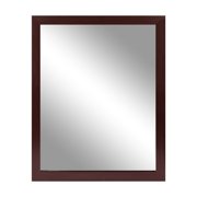 Moclever Wall Mount Mirror 11.8x15.7in Wood Like Frame Rectangle Modern Hanging Mirror for Bathroom Bedroom Living Room, Red