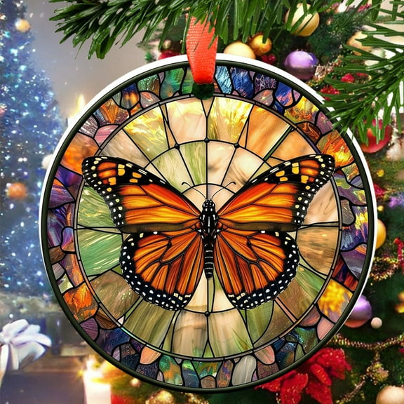 Monarch Butterfly Christmas Ornament, Ceramic/Acrylic Ornament, Mother’s Day Keepsake, Valentine’s Day Decor, Festival Gift Ornament, Collectible 2025