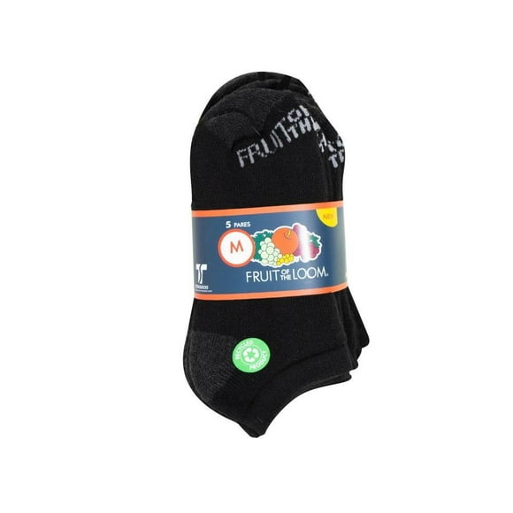 Tin Fruit Of The Loom para Niño, Afelpado Bajo Negro 5 Pares Talla M