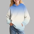 thumbnail image 2 of DxhmoneyHX Girls Hoodies Cute Fashion Gradient Pullover Sweatshirts Casual Loose Long Sleeve Blouse Fall Winter Warm Athletic Tops with Pocket Size 5 Years, 2 of 6