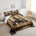 thumbnail image 4 of Rustic Bear Comforter Set Twin Woodland Wildlife Hunting Bedding Set Farmhouse Cabin Lodge Bedding Comforter Sets Adults Men Black Retro Country Animal Quilt Duvet 2 Pcs, 4 of 6