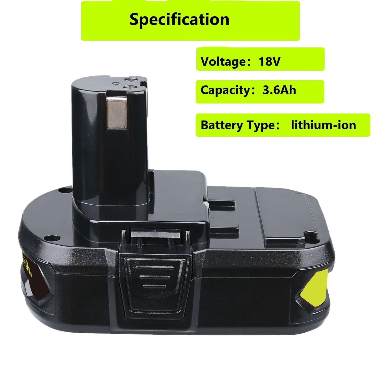 Persever For Ryobi P102 Battery 18V 3.6Ah Li-lon Battery P102 P105 Cordless tools