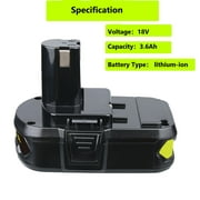 2Pack 3.6Ah For RYOBI P102 P190 18V One+ Compact Lithium Battery P107 P106 P104 P105 P109 P108 RB18L13