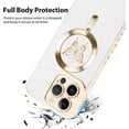 thumbnail image 3 of for iPhone 13 Pro Max Case [Support for Magsafe] Butterfly Pattern Magnetic Plating Screen Protector Luxury Elegant Case Camera Protector Soft Shockproof Protective Corner Back Cover -White, 3 of 12