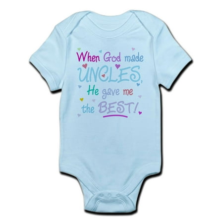 CafePress - GOD GAVE ME THE BEST UNCLE! Snap Body Shirt - Baby Light