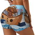 thumbnail image 1 of Balery Animals on Noah's Ark Pantalones cortos de entrenamiento estampados para mujer, sin costuras, ajustados, para gimnasio, yoga, correr, deportes, ejercicio activo, fitness.-Large, 1 of 8