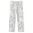 thumbnail image 4 of Grey Floral Seamless Pattern Winter Female Pants Flannel High Waist Women Pants Lady Warm Straight Leg Plush Trousers, 4 of 7