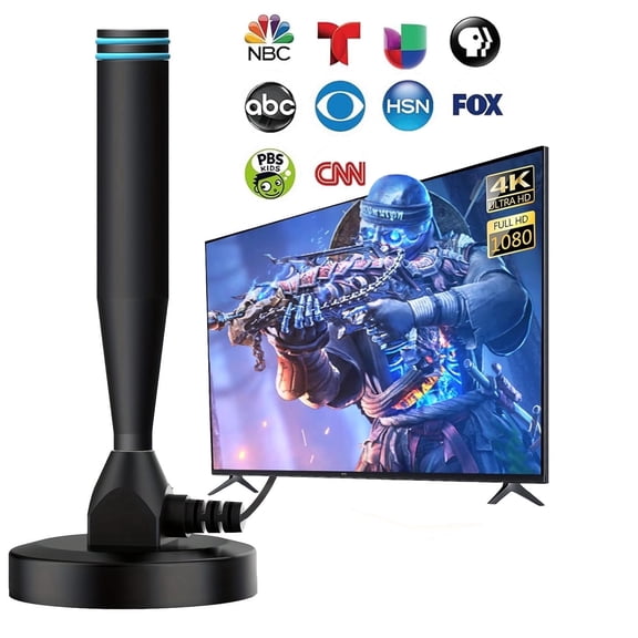 Long Range HD TV Antenna for Smart TV, 1000 Miles Range Indoor/Outdoor TV Antenna, Digital Antennas for Local Channels, with Strong Magnetic Base, Supports 4K 1080p All TV for Free Channels