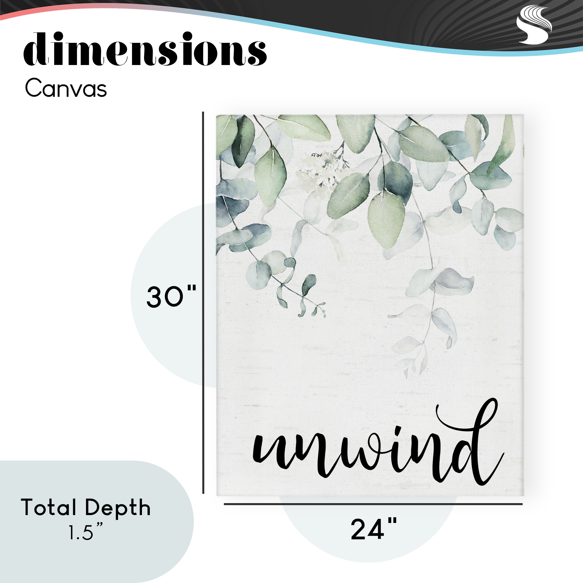 Unwind Leafy Herbs Canvas Wall Art, design by Lettered and Lined