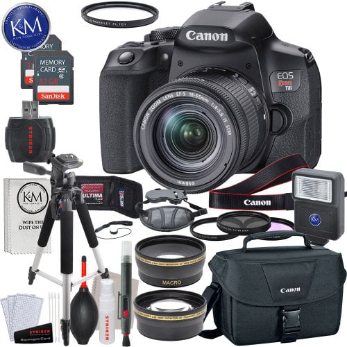 Canon EOS 850D / Rebel T8i DSLR Camera with 18-55mm Lens (Black) + Creative  Filter Set, EOS Camera Bag + Sandisk Extreme Pro 64GB Card + 6AVE 