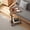 Walnut Brown, variant on YUCHANG C Shaped End Table with groove, 15''L x 12''W x 17~31''H, Walnut Brown,Vintage Side Couch Table for Living Room, Bedroom
