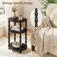 thumbnail image 4 of Maliowa 3-Tier Small Side Table, Oval End Table with Spindle Legs, Accent Night Stand with Storage Shelf for Living Room Bedroom Narrow Spaces, Black, 4 of 10
