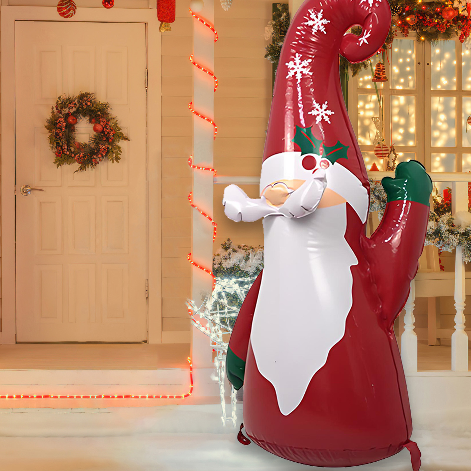 Black of Friday Kadlawus Home Dcor Juguetes inflables de animacin navideos hechos de material de PVC para la decoracin de Pap Noel, decoraciones de Nochebuena, juguetes de plstico