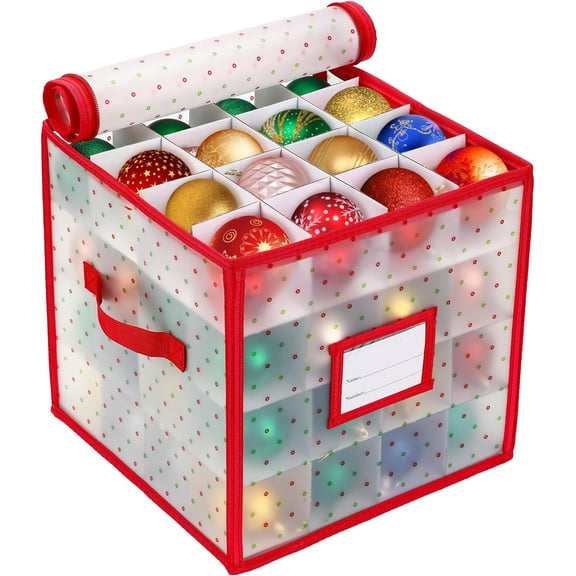Christmas Tree Ball Organizer Ornament Storage Containers，Ornament Storage Box Hard Plastic Containers That Store Up To 64 Holiday Ornaments