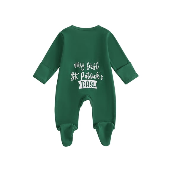 Newborn Baby Girl My First Valentines Day Outfit Bow Heart Footies Romper Long Sleeve Zip Up Overalls Jumpsuit Coming Home Outfit