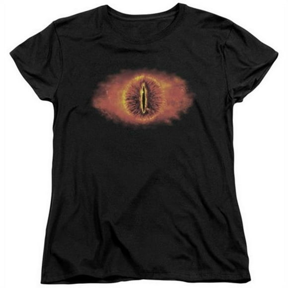 Lor-Eye Of Sauron Short Sleeve Womens Tee&#44; Black - Small