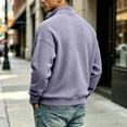 thumbnail image 6 of Dresfit Quarter Zip Pullover for Men Waffle Collared Sweatshirts Fall Long Sleeve Mock Neck Sweatshirt Knit Adjustable Collared Shirts XL, 6 of 8