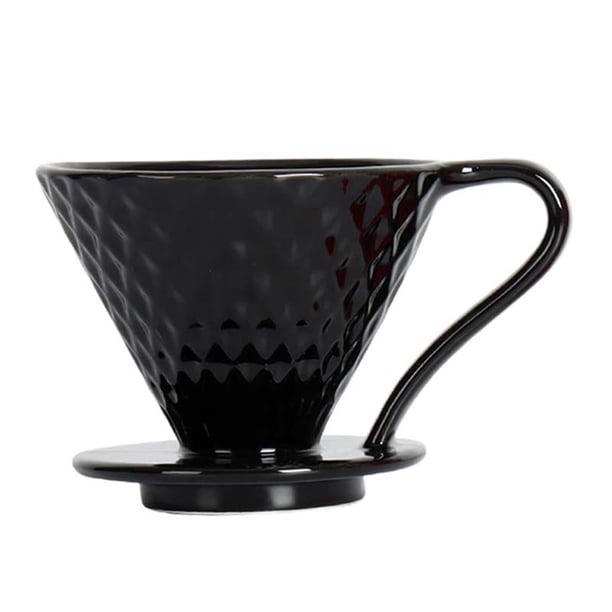 Taza de filtro de café, gotero de café, portátil, de infusión lenta, de cerámica, reutilizable. Pequeño negro
