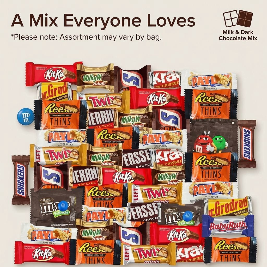 Chocolate Variety Pack, Assorted Individually Wrapped Candy-20 pound