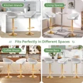 thumbnail image 3 of Modern Swivel Bar Stools, Adjustable PU Leather Counter Bar Chairs with Footrest for Kitchen Island Dining Room, 3 of 11