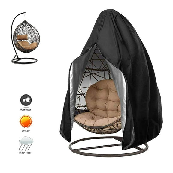 EUWBSSR Egg Chair Cover with Zipper,Patio Hanging Swing Chair Cover,Waterproof/Windproof Heavy Duty Weather Resisatnt Outdoor Hanging Chair Cover