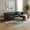 Black, variant on LLappuil Sectional Sofa, 85" Mid-Century Chesterfield Sofa with Storage Ottoman, Faux Leather 3 Seater Sofa for Living Room Brown