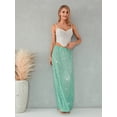 thumbnail image 3 of Douhoow Women Sequins Long Skirts Low Waist Skirts Fashion Party Sparkly Skirt, 3 of 8