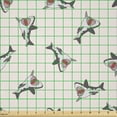 thumbnail image 2 of Ambesonne Shark Fabric by the Yard Microfiber, Aggressive Hungry Fishes, 10 Yards, Grey Red Cream, 2 of 2