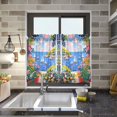 thumbnail image 4 of Yayeee Kitchen Curtains Light Filtering 27"x24" Rod Pocket Short Cafe Window Panel, Pink Floral Window, 4 of 7