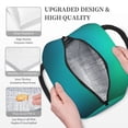 thumbnail image 3 of Xecao Green Turquoise Teal Lunch Bag , an insulated, reusable tote bag perfect for adults of all genders, ideal for work, office, picnics and beach trips, 3 of 6