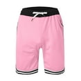thumbnail image 5 of Caqnni Basketball Shorts for Men Drawstring Casual Summer Quick Dry Sports Workout Shorts with Pockets Sports Gym Basketball Casual Shorts Summer Beach Shorts (S,Pink), 5 of 6