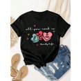 thumbnail image 2 of Camiseta estampada de San Valentín para mujer. Regalo de San Valentín para mujer. Casual, moderna, cómoda, suave, deportiva, fitness, uso diario, para exteriores, para el hogar, transpirable, cuello r, 2 of 6