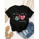 thumbnail image 2 of Valentine's Day Theme Printed Women's T-Shirt, Women's Valentine's Day Gift Casual, Fashionable, ComCamisetas para mujer, lindas camisetas con estampado gráfico, de manga corta, estilo casual, para ve, 2 of 7
