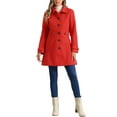 thumbnail image 3 of INSPIRE CHIC Women's Classic Single Breasted Winter Long Trenchcoat with Pockets M Reds, 3 of 7