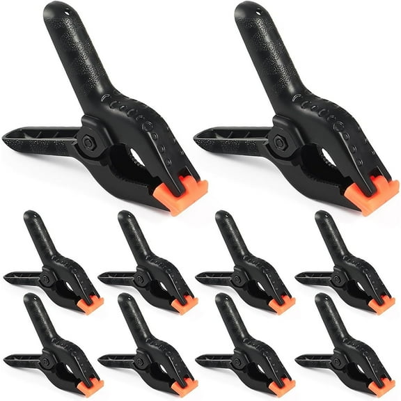 10 Pcs Spring Clamps, Januofit 4.5 Inch Large Plastic Spring Clips Clamps Heavy Duty Woodworking Clamps for Crafts Balloon Arch Photography Backdrop Stand Pool Cover Clips
