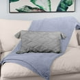 thumbnail image 2 of Sol Living Pillows Throw Pillows Couch Pillows Bedroom Throw Pillows Bed Macrame Decor Boho Pillows Lumbar Pillow Cushion Sofa Pillows Living Room, 20 x 12 inches, Grey with Tassels, 2 of 7