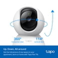 thumbnail image 5 of TP-Link Tapo 2K Cámara de seguridad panorámica/inclinable para monitor de bebé, cámara para perros con detección de movimiento, audio bidireccional, sirena, visión nocturna, almacenamiento en la nube, 5 of 5