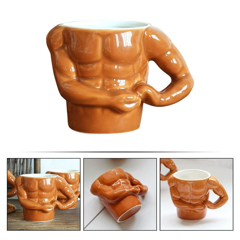 Men's funny ceramic cups, creative muscle mugs, girls' drinking cups,  high-value personalized coffee cups.