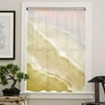 thumbnail image 4 of Yellow Coastal Wave Semi Sheer Curtains Drapes for Living Room, Bedroom, French Doors Window 108 Inches Long, Summer Modern Ocean Beach Rod Pocket Chiffon Curtain Drapery Voile Draperies Panel, 4 of 6