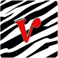 thumbnail image 1 of Monogram - Zebra Red Foam Coasters Initial Letter V, Set - 4, 1 of 1