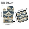 thumbnail image 2 of Yayeee Oven Mitts and Pot Holder Set of 2 Heat Resistant Kitchen Gloves Baking Hot Pad, Winter Village, 2 of 5