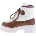 thumbnail image 3 of Women's Faux Fur Shearling Lace Up Ankle Boots Round Toe Chunky Platform Boot Warm Fall Winter Booties, 3 of 6