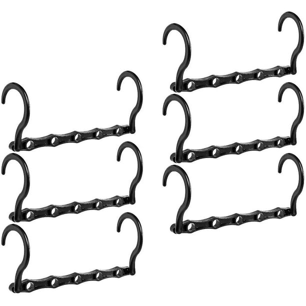 Paquete de 6 perchas para ahorrar espacio, organizadores de armario, perchas mágicas de plástico, almacenamiento de armario, ahorro de espacio, armario, perchas para ropa, organizador negro