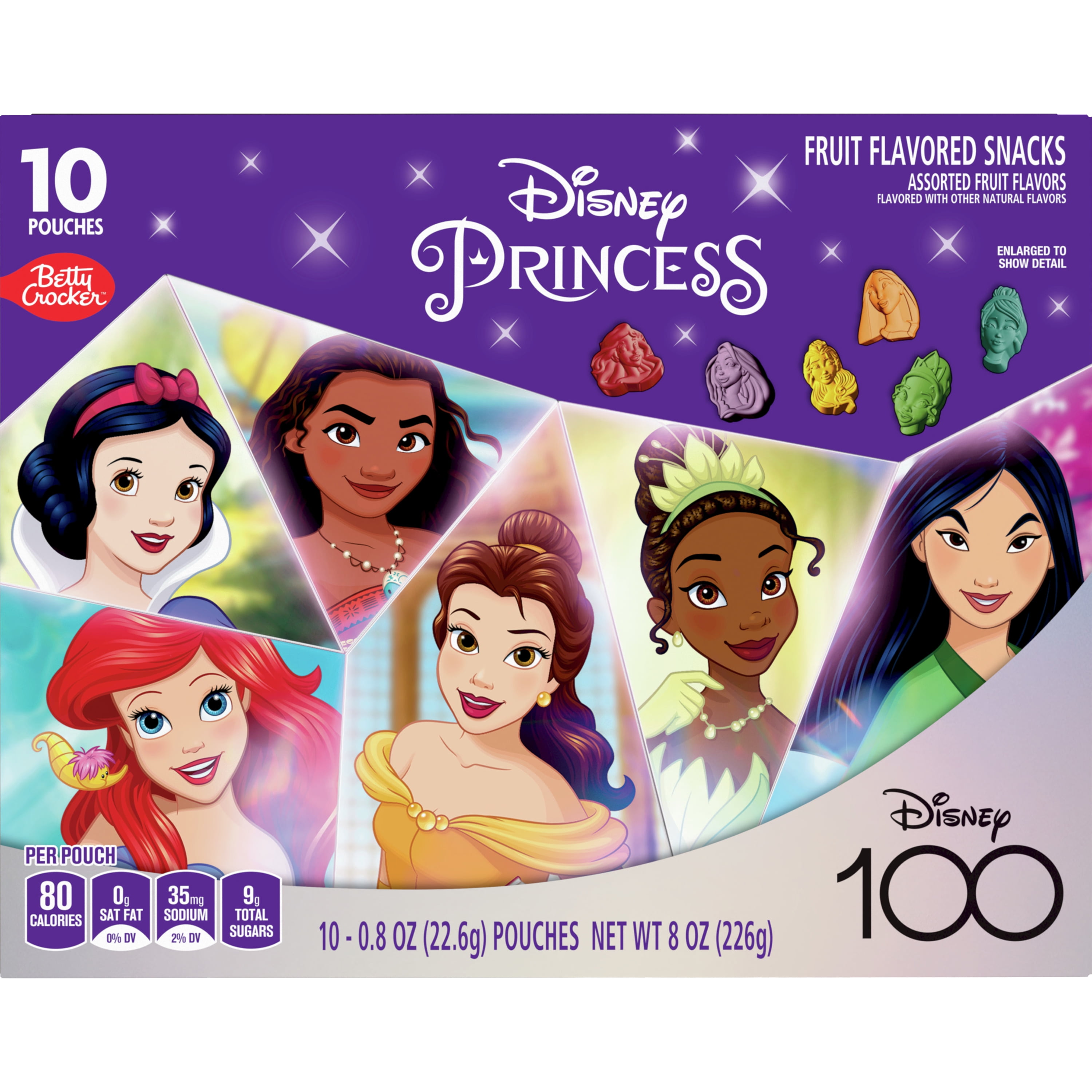 Disney Princess Fruit Flavored Snacks, Treat Pouches, Gluten Free Snack, 10 Ct, 8 oz